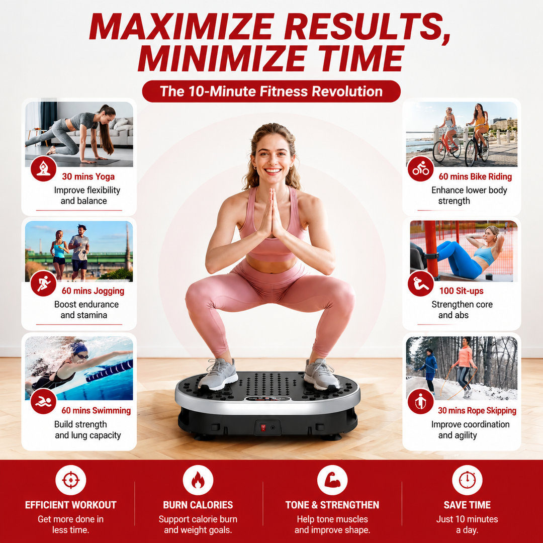 Premium Vibration Plate Exercise Machine Full Body Shaker 120 Speed Levels 9 Programs Remote Control 300 lb Capacity Home Fitness Platform