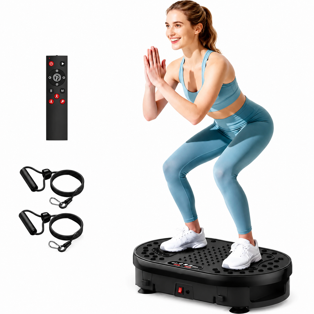 Premium Vibration Plate Exercise Machine Full Body Shaker 120 Speed Levels 9 Programs Remote Control 300 lb Capacity Home Fitness Platform