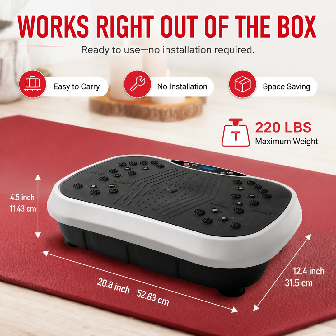 Premium Vibration Plate Exercise Machine Full Body Shaker 99 Speed Levels 5 Programs LCD Display Remote Control Home Fitness Platform