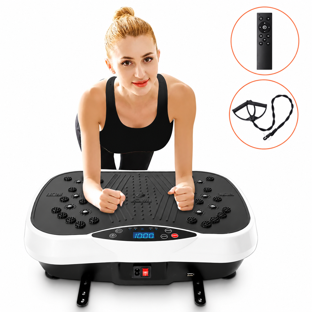 Premium Vibration Plate Exercise Machine Full Body Shaker 99 Speed Levels 5 Programs LCD Display Remote Control Home Fitness Platform
