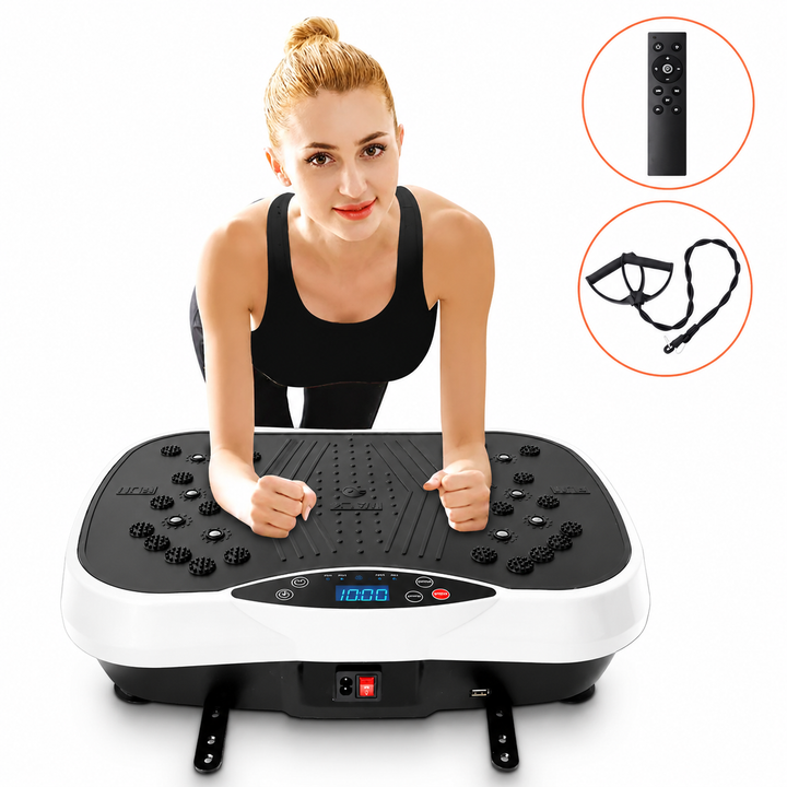Premium Vibration Plate Exercise Machine Full Body Shaker 99 Speed Levels 5 Programs LCD Display Remote Control Home Fitness Platform