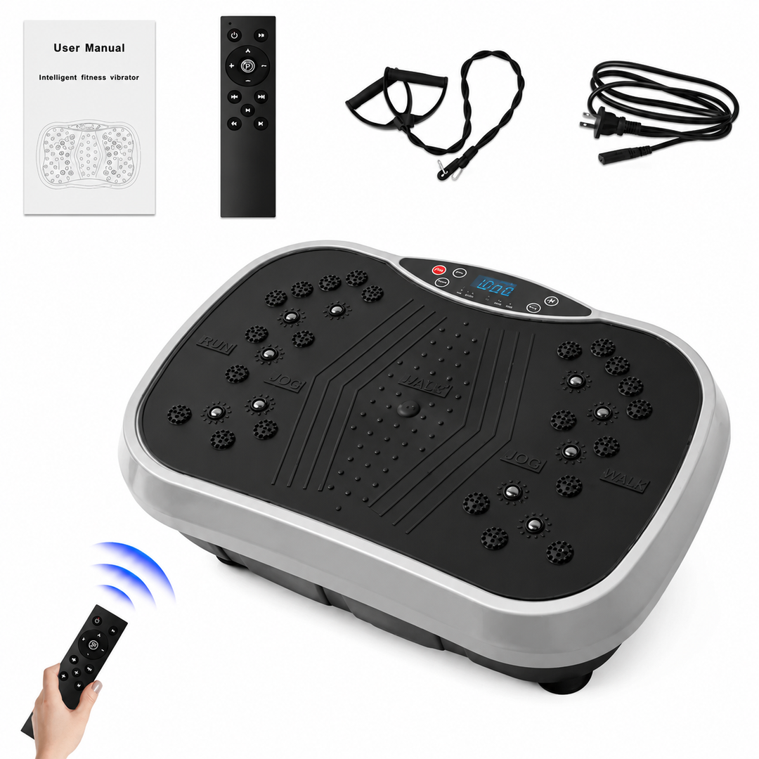 Premium Vibration Plate Exercise Machine Full Body Shaker 99 Speed Levels 5 Programs LCD Display Remote Control Home Fitness Platform