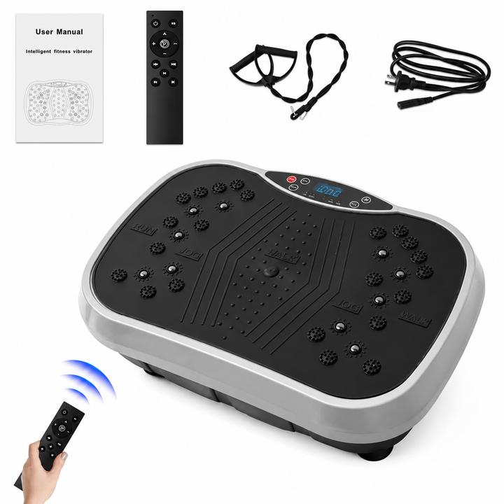 Premium Vibration Plate Exercise Machine Full Body Shaker 99 Speed Levels 5 Programs LCD Display Remote Control Home Fitness Platform