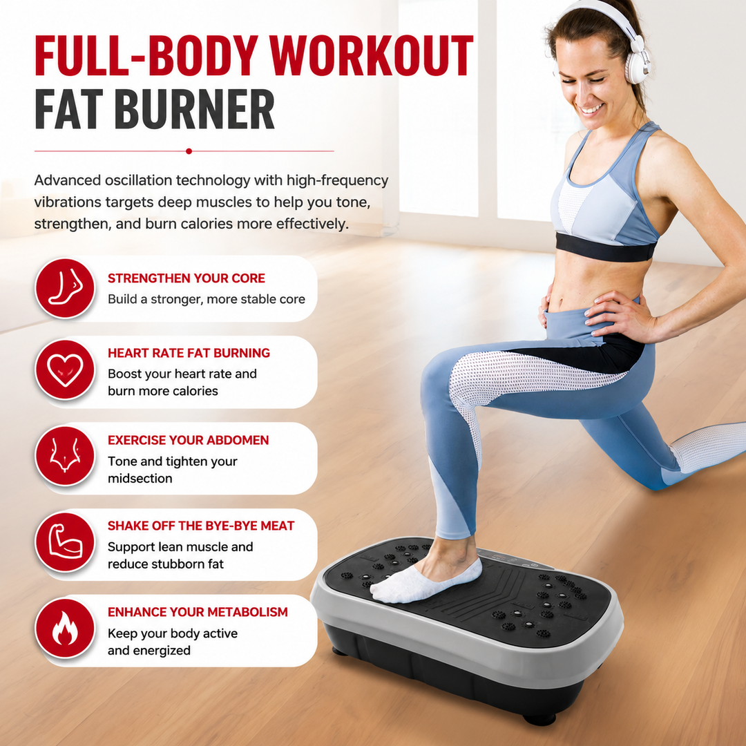 Premium Vibration Plate Exercise Machine Full Body Shaker 99 Speed Levels 5 Programs LCD Display Remote Control Home Fitness Platform