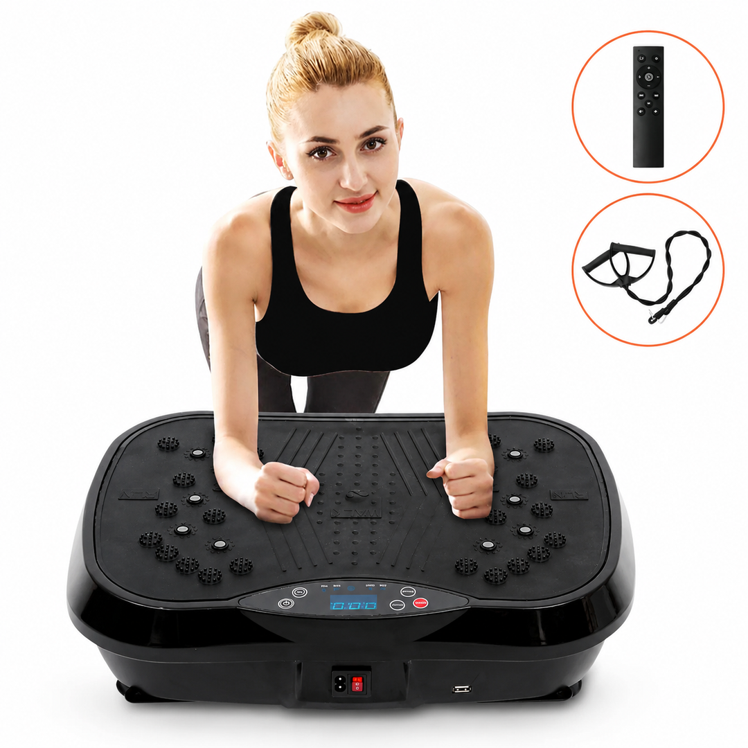 Premium Vibration Plate Exercise Machine Full Body Shaker 99 Speed Levels 5 Programs LCD Display Remote Control Home Fitness Platform