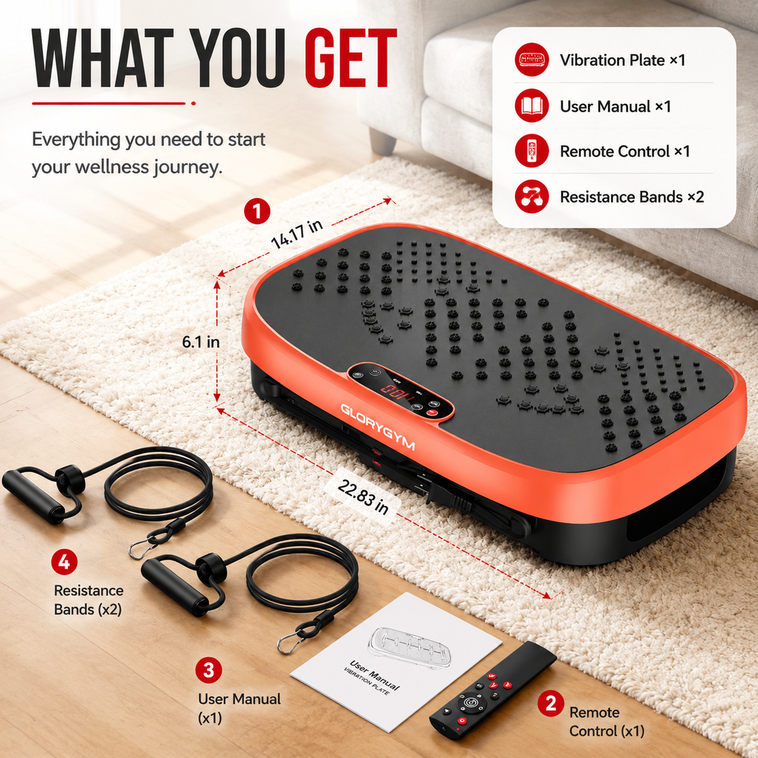 Premium Vibration Plate Exercise Machine Whole Body Shaker 120 Speed Levels 330 lb Capacity Non-Slip Platform Home Fitness Platform
