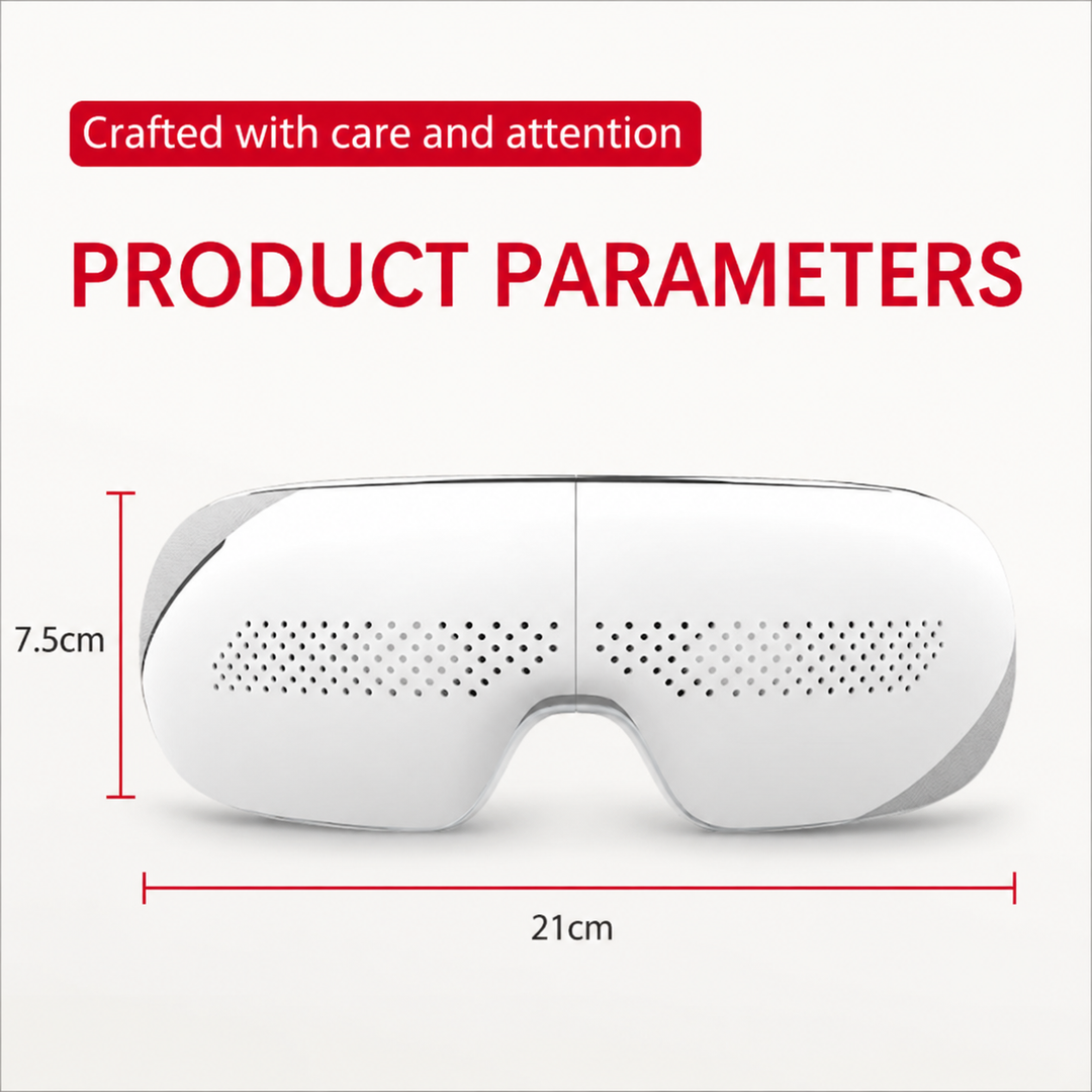 Premium Visible Eye Massager with Heat Bluetooth Air Pressure Massage Relaxation for Eye Strain Dark Circles Eye Bags Migraine Relief Foldable Portable Design