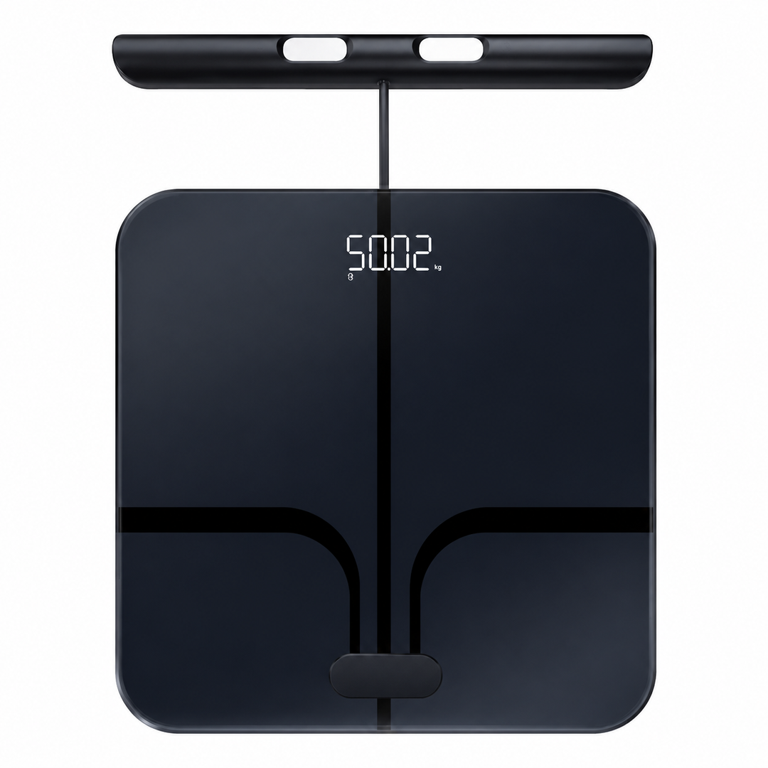 Premium Voice Broadcast Body Fat Scale 8 Electrode Smart Bioimpedance Analyzer BMI Muscle Fat Weight Health Tracker App Sync LCD Solar Scale