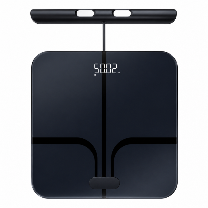 Premium Voice Broadcast Body Fat Scale 8 Electrode Smart Bioimpedance Analyzer BMI Muscle Fat Weight Health Tracker App Sync LCD Solar Scale