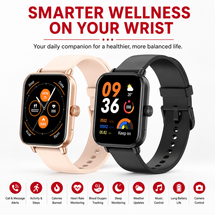 Premium Voice Calling Smartwatch 1.9 Inch HD Display Bluetooth Call 24H Health Monitoring 100+ Sports Modes IP68 Waterproof Smart Watch for Fitness Sleep Heart Rate Tracking