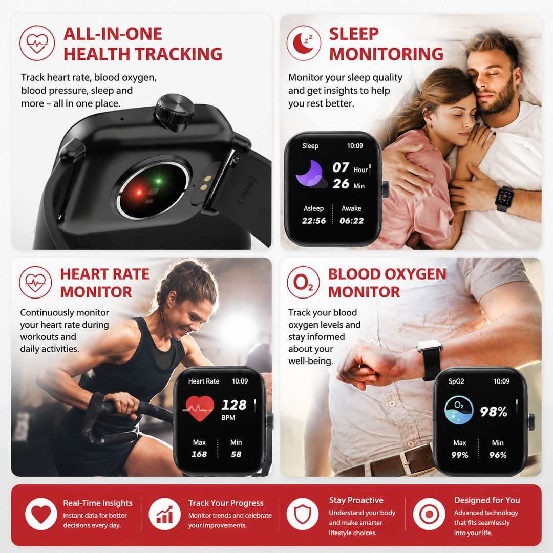 Premium Voice Calling Smartwatch 1.9 Inch HD Display Bluetooth Call 24H Health Monitoring 100+ Sports Modes IP68 Waterproof Smart Watch for Fitness Sleep Heart Rate Tracking