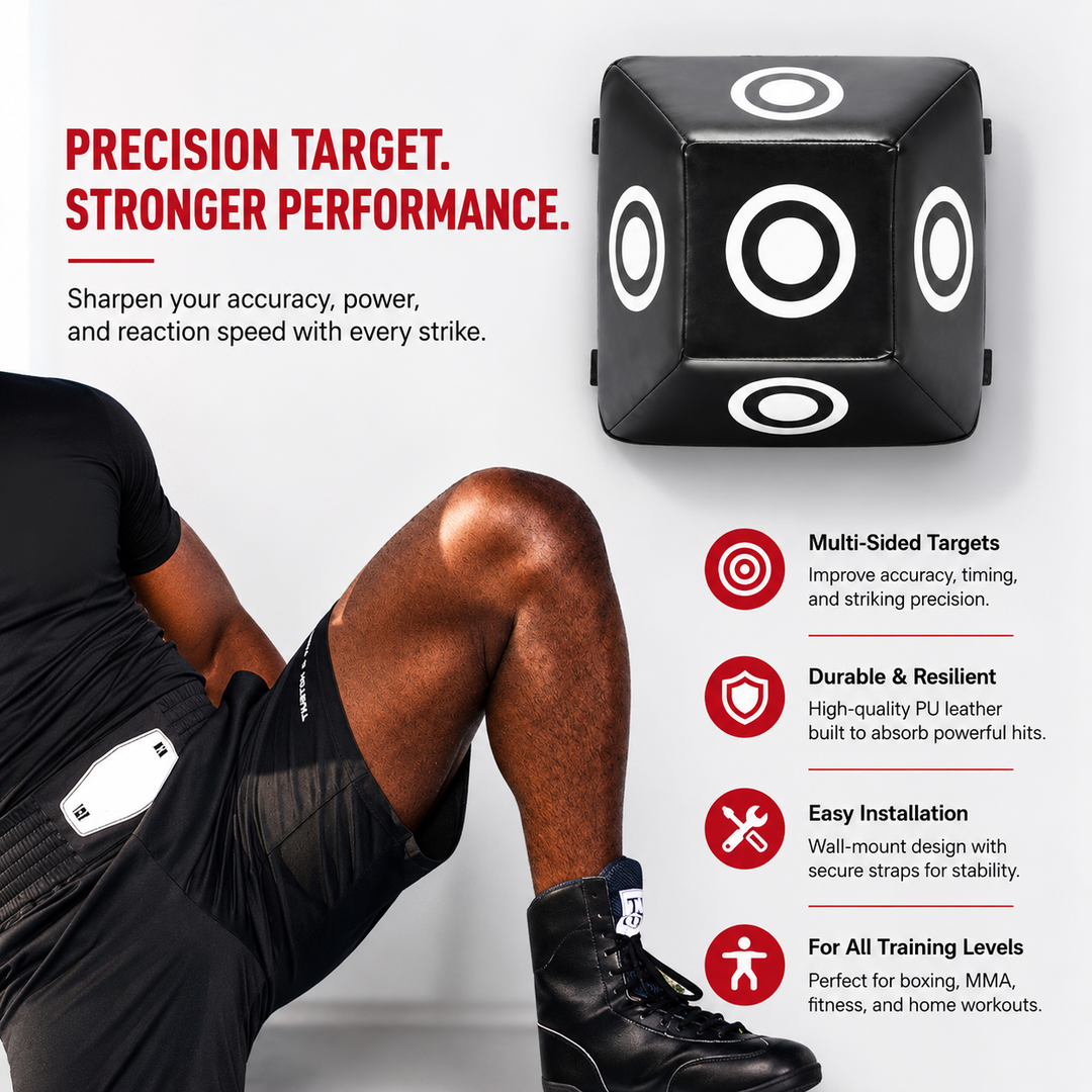 Premium Wall Mount Boxing Training Target Uppercut Punching Pad 4 Hit Points PU EVA Home Gym Boxing Trainer Space Saving Fitness Wall Bag