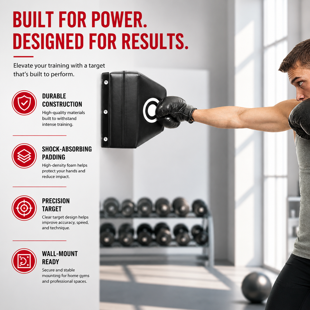 Premium Wall Mount Boxing Training Target Uppercut Punching Pad 4 Hit Points PU EVA Home Gym Boxing Trainer Space Saving Fitness Wall Bag