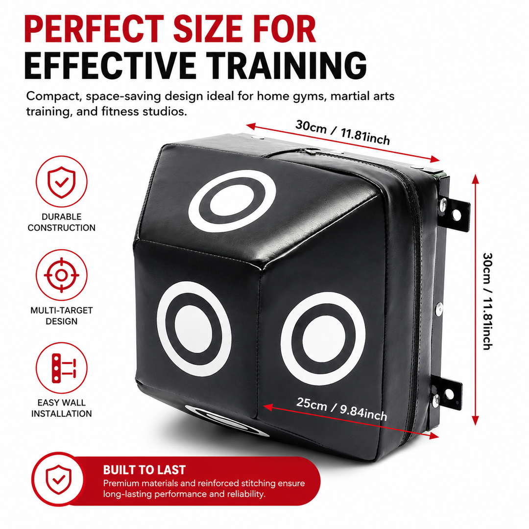 Premium Wall Mount Boxing Training Target Uppercut Punching Pad 4 Hit Points PU EVA Home Gym Boxing Trainer Space Saving Fitness Wall Bag