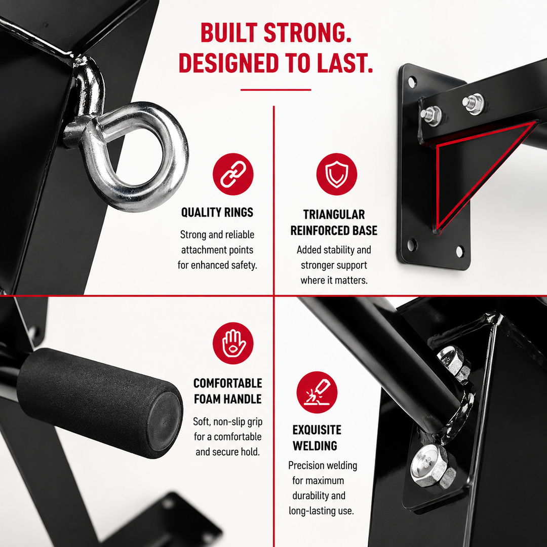 Premium Wall Mounted Pull-Up Bar Heavy Duty Chin-Up Bar Multi Grip Strength Training Home Gym Upper Body Core Workout Equipment 200KG Capacity