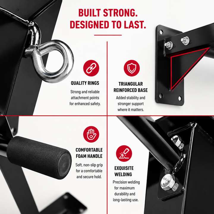 Premium Wall Mounted Pull-Up Bar Heavy Duty Chin-Up Bar Multi Grip Strength Training Home Gym Upper Body Core Workout Equipment 200KG Capacity
