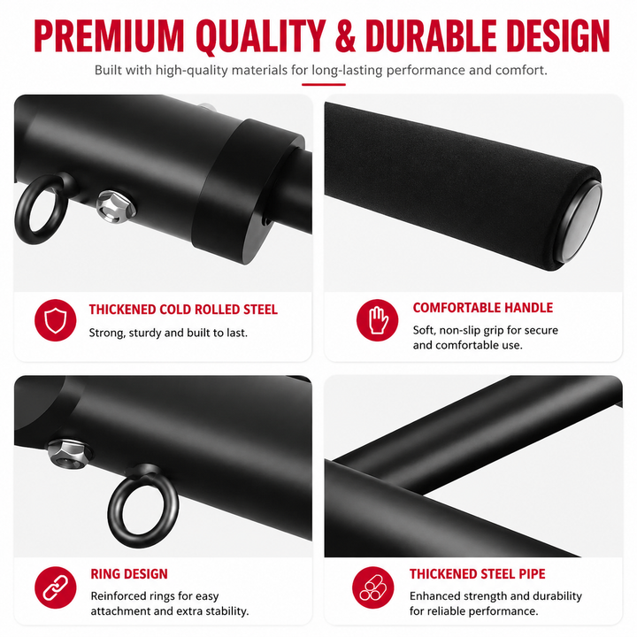Premium Wall Mounted Pull-Up Bar Heavy Duty Chin-Up Bar Multi Grip Strength Training Home Gym Upper Body Core Workout Equipment 200KG Capacity