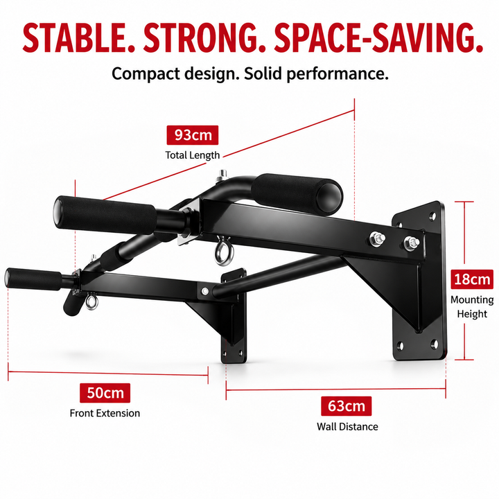 Premium Wall Mounted Pull Up Bar Multi Grip Chin Up Bar Heavy Duty 200KG Capacity Home Gym Fitness Bar Core Back Training Strength Equipment