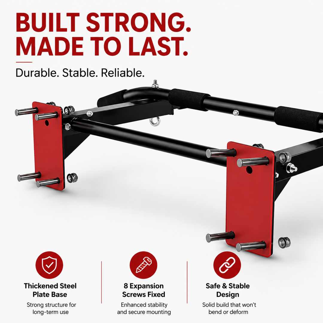 Premium Wall Mounted Pull Up Bar Multi Grip Chin Up Bar Heavy Duty 200KG Capacity Home Gym Fitness Bar Core Back Training Strength Equipment