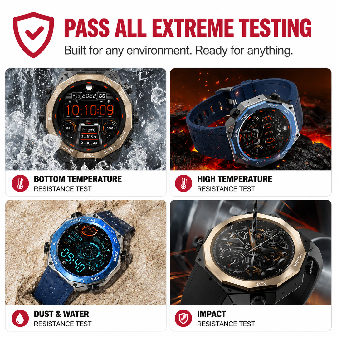 Premium Waterproof Smartwatch AMOLED Display Fitness Tracker 70 Sports Modes Heart Rate Sleep Monitor 10ATM IP69K Bluetooth Watch for Android iOS