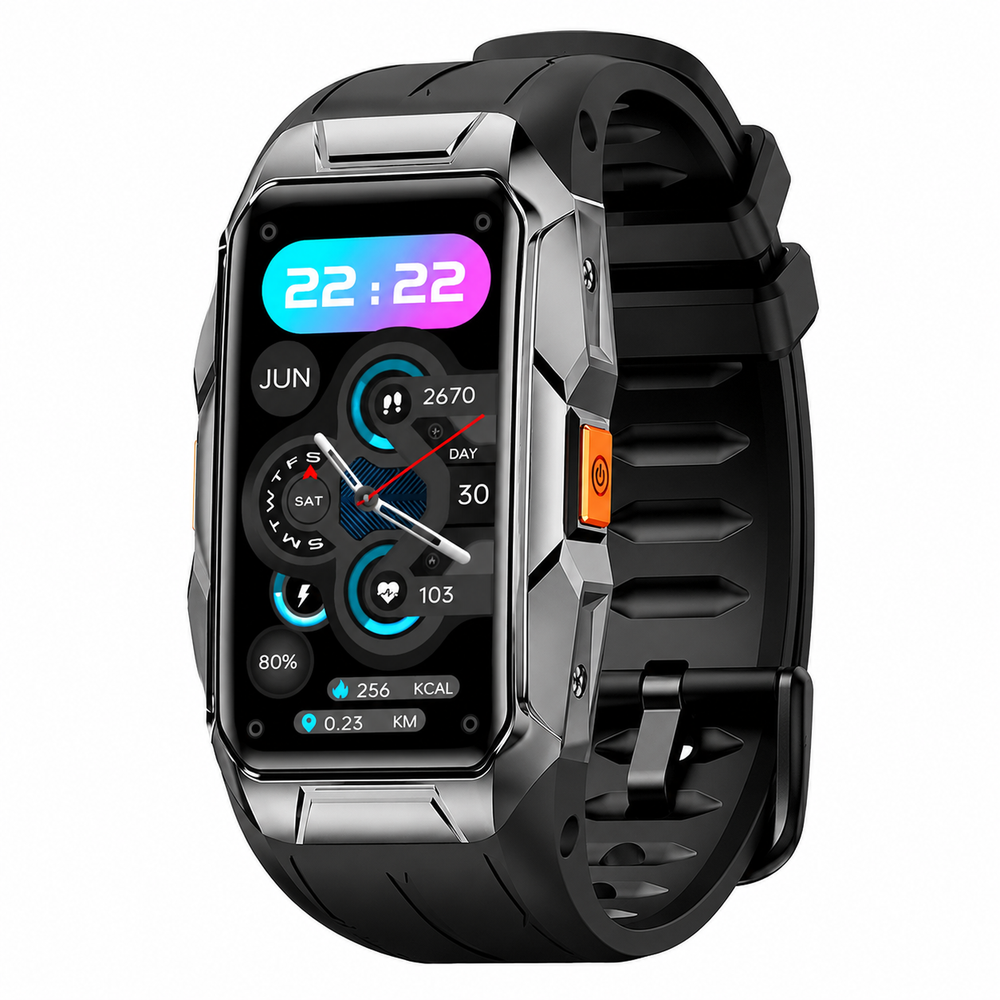 Premium Waterproof Smartwatch AMOLED Display Fitness Tracker 70 Sports Modes Heart Rate Sleep Monitor 10ATM IP69K Bluetooth Watch for Android iOS