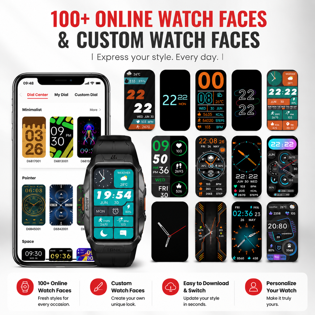Premium Waterproof Smartwatch AMOLED Display Fitness Tracker 70 Sports Modes Heart Rate Sleep Monitor 10ATM IP69K Bluetooth Watch for Android iOS