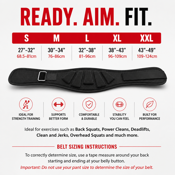 Premium Weight Lifting Belt Adjustable Nylon Lumbar Support Belt Breathable Mesh Gym Belt Squats Powerlifting Training Men Women S to XXL