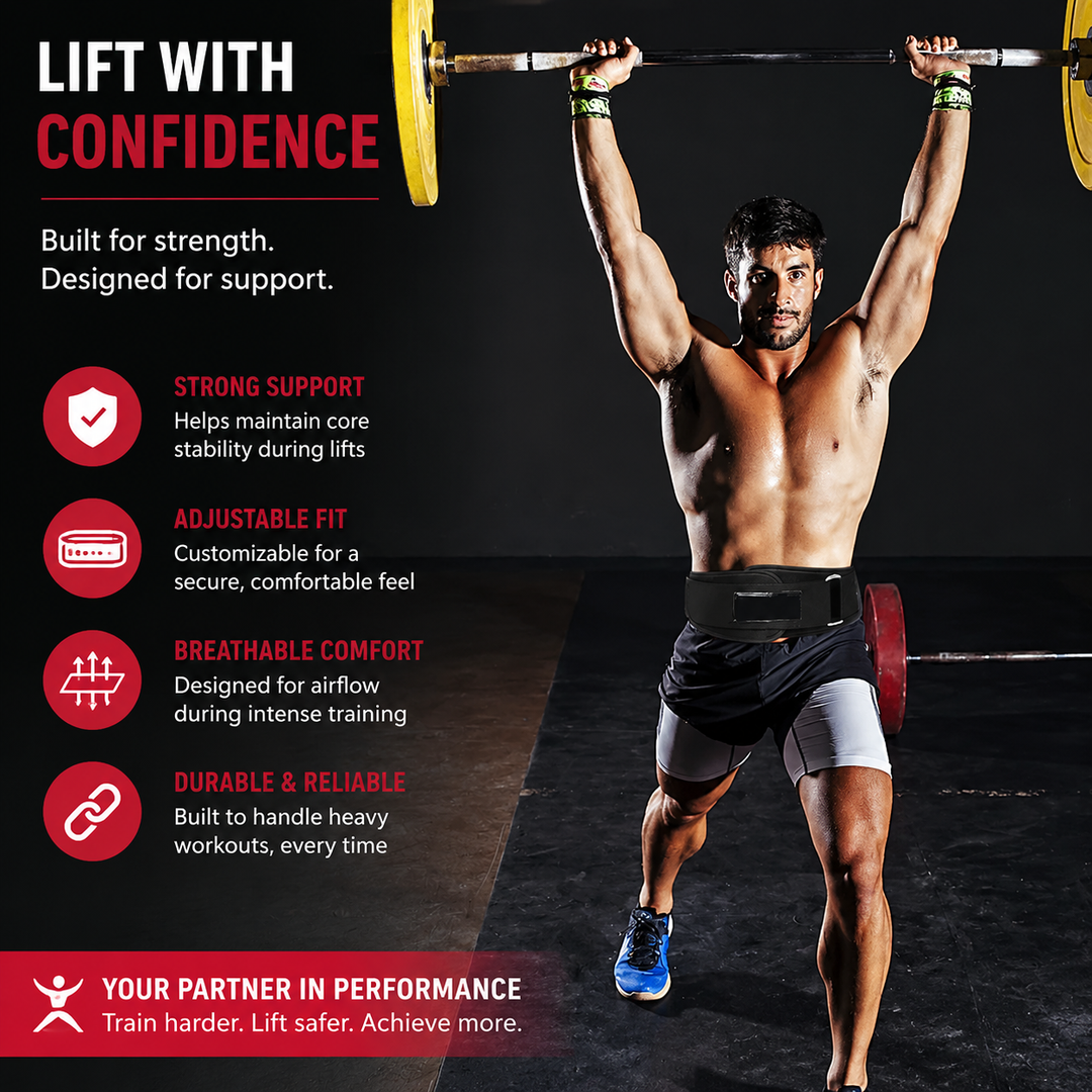 Premium Weight Lifting Belt Adjustable Nylon Lumbar Support Belt Breathable Mesh Gym Belt Squats Powerlifting Training Men Women S to XXL