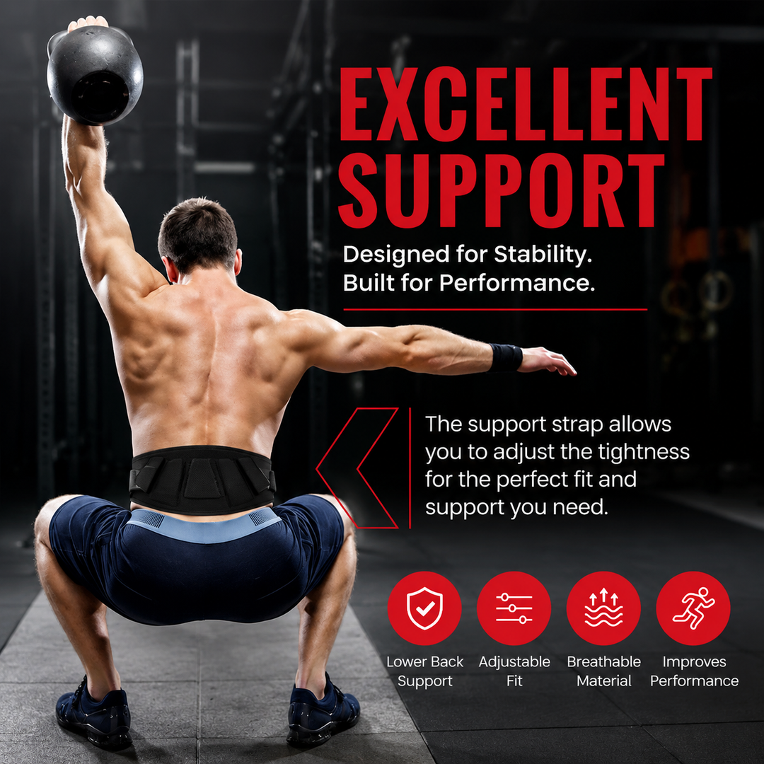 Premium Weight Lifting Belt Adjustable Nylon Lumbar Support Belt Breathable Mesh Gym Belt Squats Powerlifting Training Men Women S to XXL