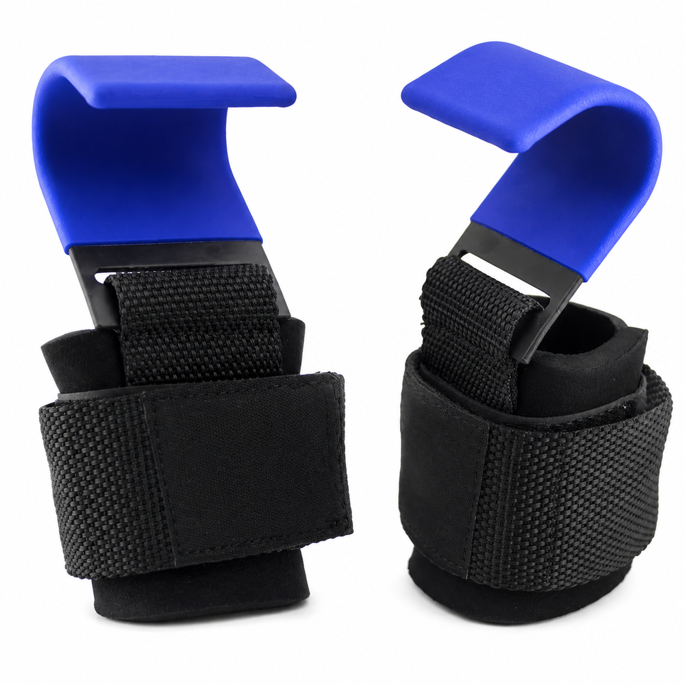Premium Weight Lifting Hook Grips Wrist Wraps Steel Hooks Non Slip Lifting Straps Adjustable Gym Training Hooks Pair Deadlift Pull Up Support Gear