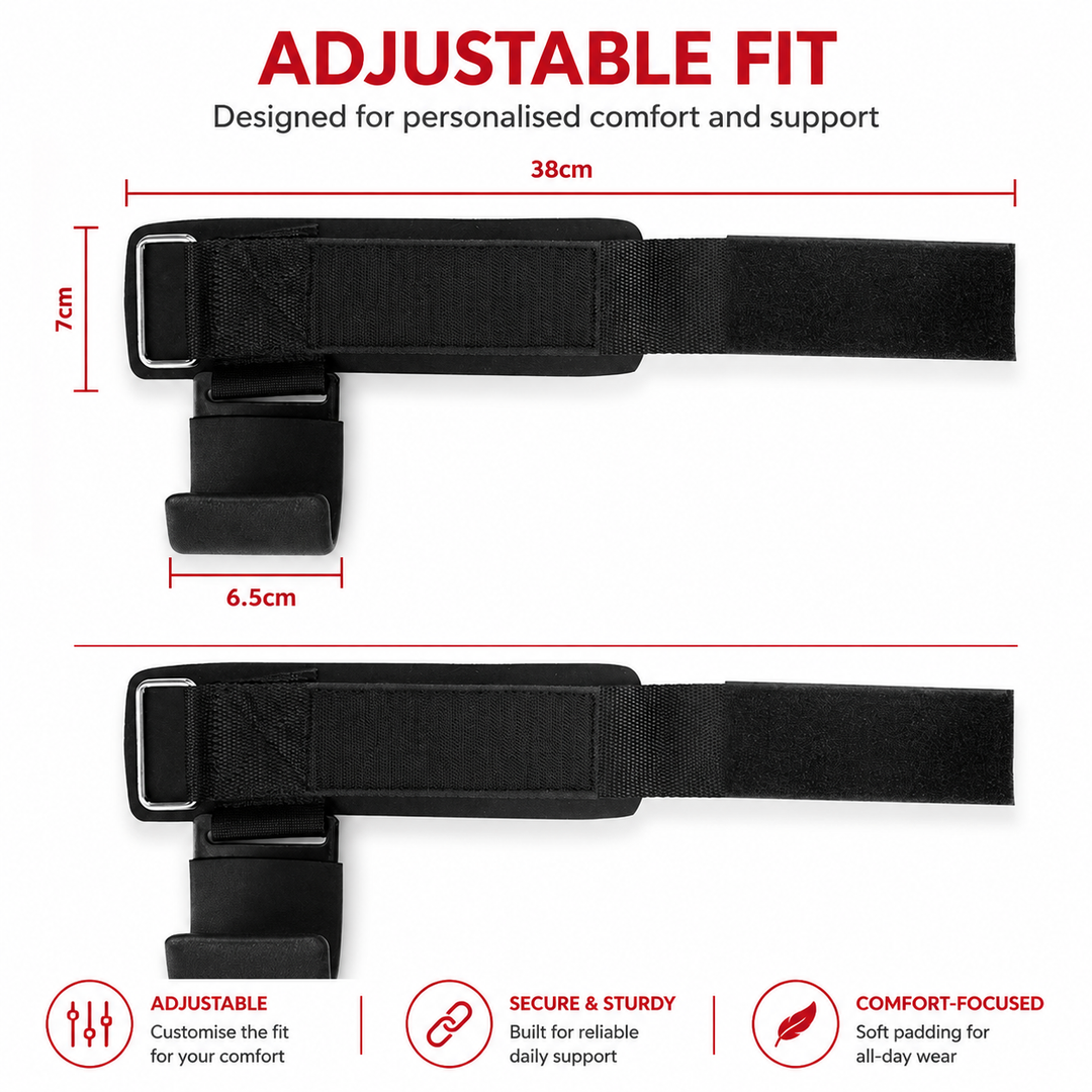 Premium Weight Lifting Hook Grips Wrist Wraps Steel Hooks Non Slip Lifting Straps Adjustable Gym Training Hooks Pair Deadlift Pull Up Support Gear