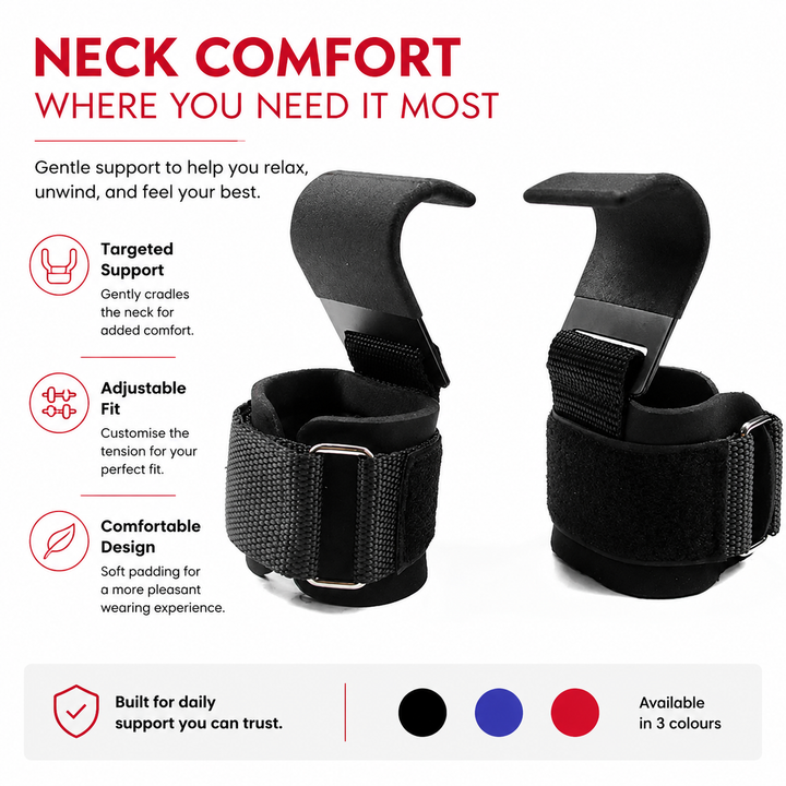 Premium Weight Lifting Hook Grips Wrist Wraps Steel Hooks Non Slip Lifting Straps Adjustable Gym Training Hooks Pair Deadlift Pull Up Support Gear