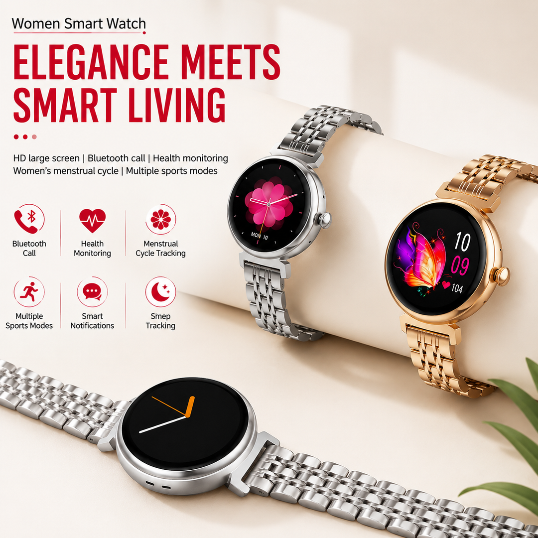 Premium Women Smartwatch Bluetooth Calling 1.32 Inch HD 360x360 IP67 Fitness Tracker Heart Rate Sleep Activity Tracker for iOS Android Daily Use