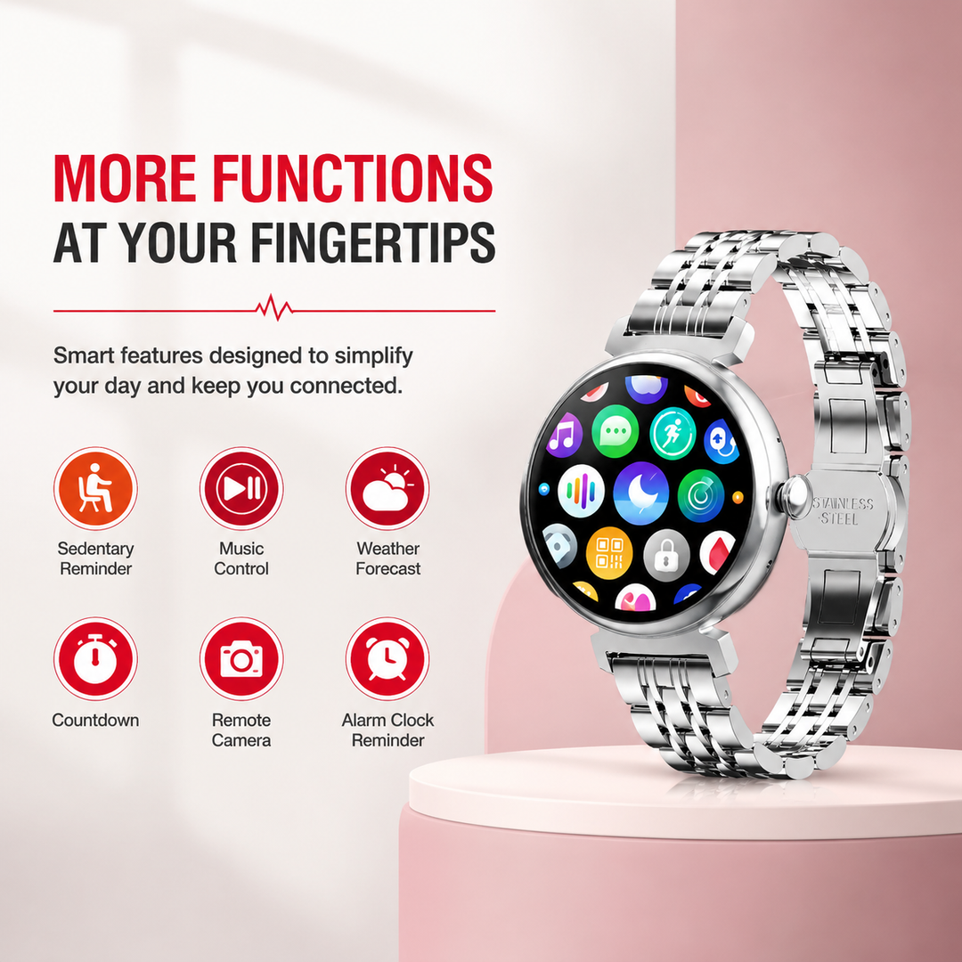 Premium Women Smartwatch Bluetooth Calling 1.32 Inch HD 360x360 IP67 Fitness Tracker Heart Rate Sleep Activity Tracker for iOS Android Daily Use