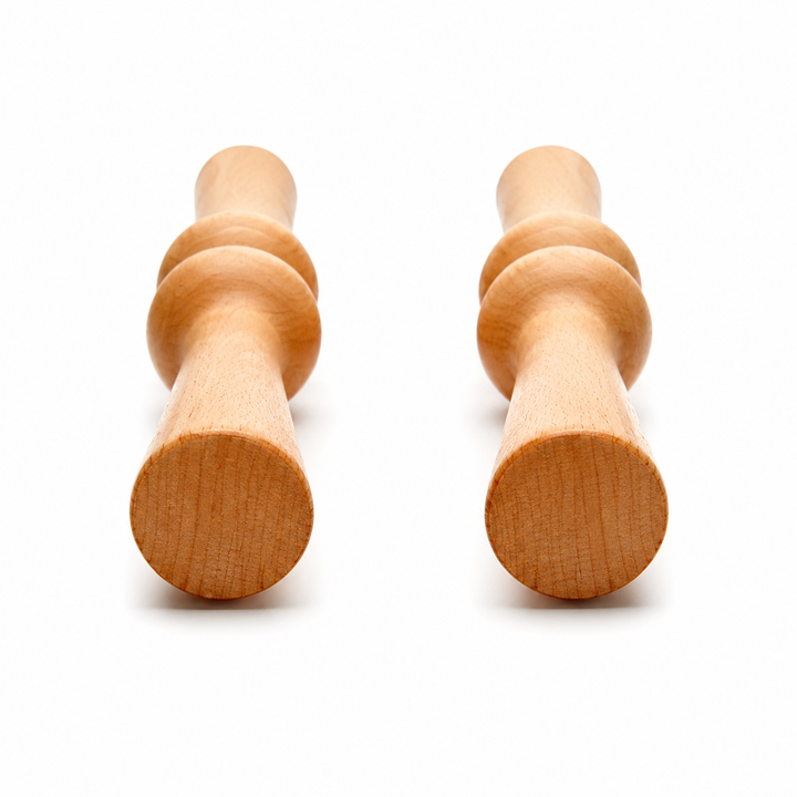 Premium Wood Back Roller Muscle Recovery Spine Alignment Deep Tissue Massage Tool Back Waist Neck Shoulder Calf Pain Relief Manual Massage Roller Rubber Wood