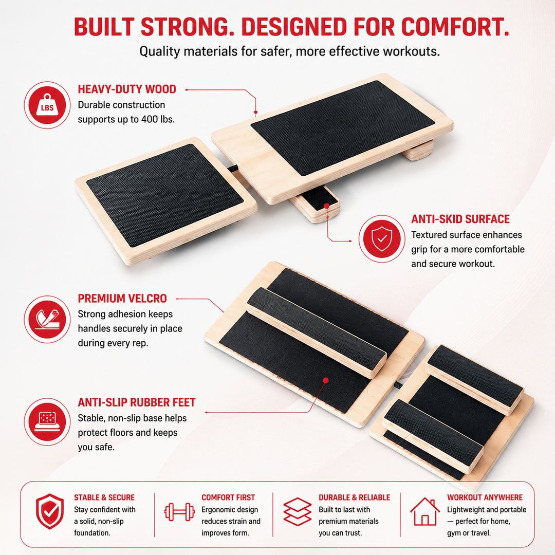 Premium Wooden Ankle Balance Board Foot Strength Trainer Stability Platform Pilates Balance Training Board Posture Correction Rehab Exercise 30cm x 10.8cm