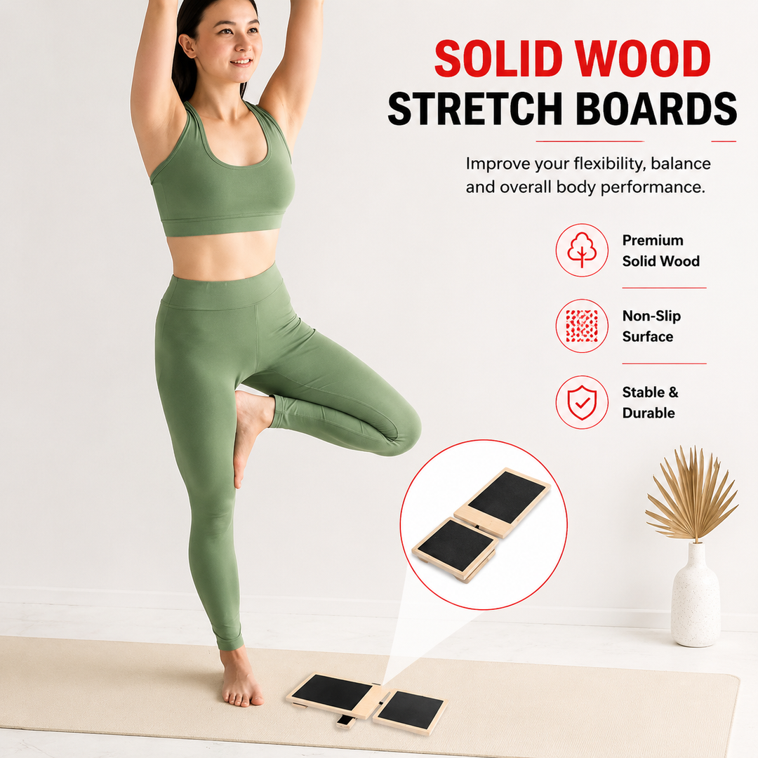 Premium Wooden Ankle Balance Board Foot Strength Trainer Stability Platform Pilates Balance Training Board Posture Correction Rehab Exercise 30cm x 10.8cm