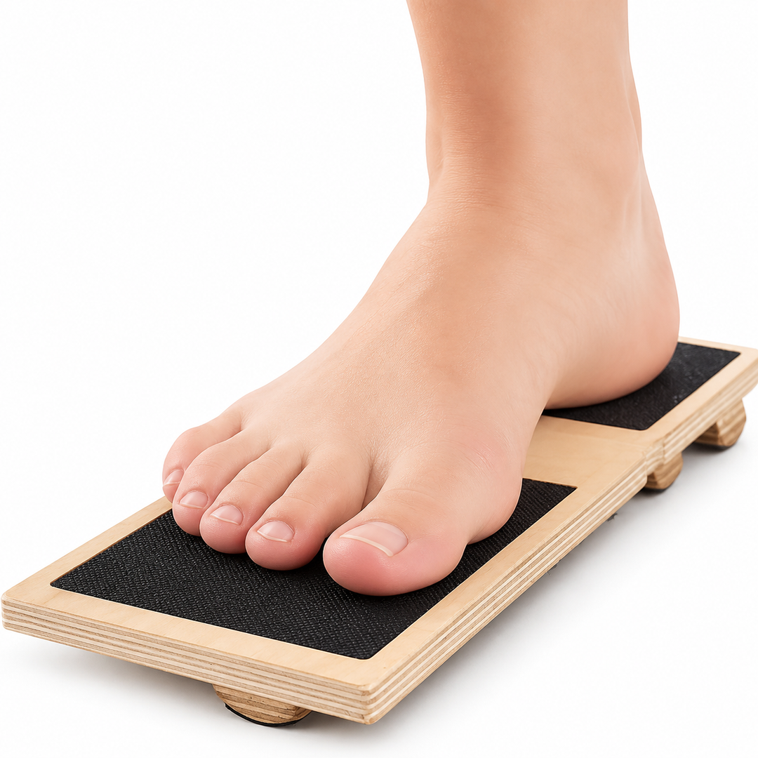 Premium Wooden Ankle Balance Board Foot Strength Trainer Stability Platform Pilates Balance Training Board Posture Correction Rehab Exercise 30cm x 10.8cm