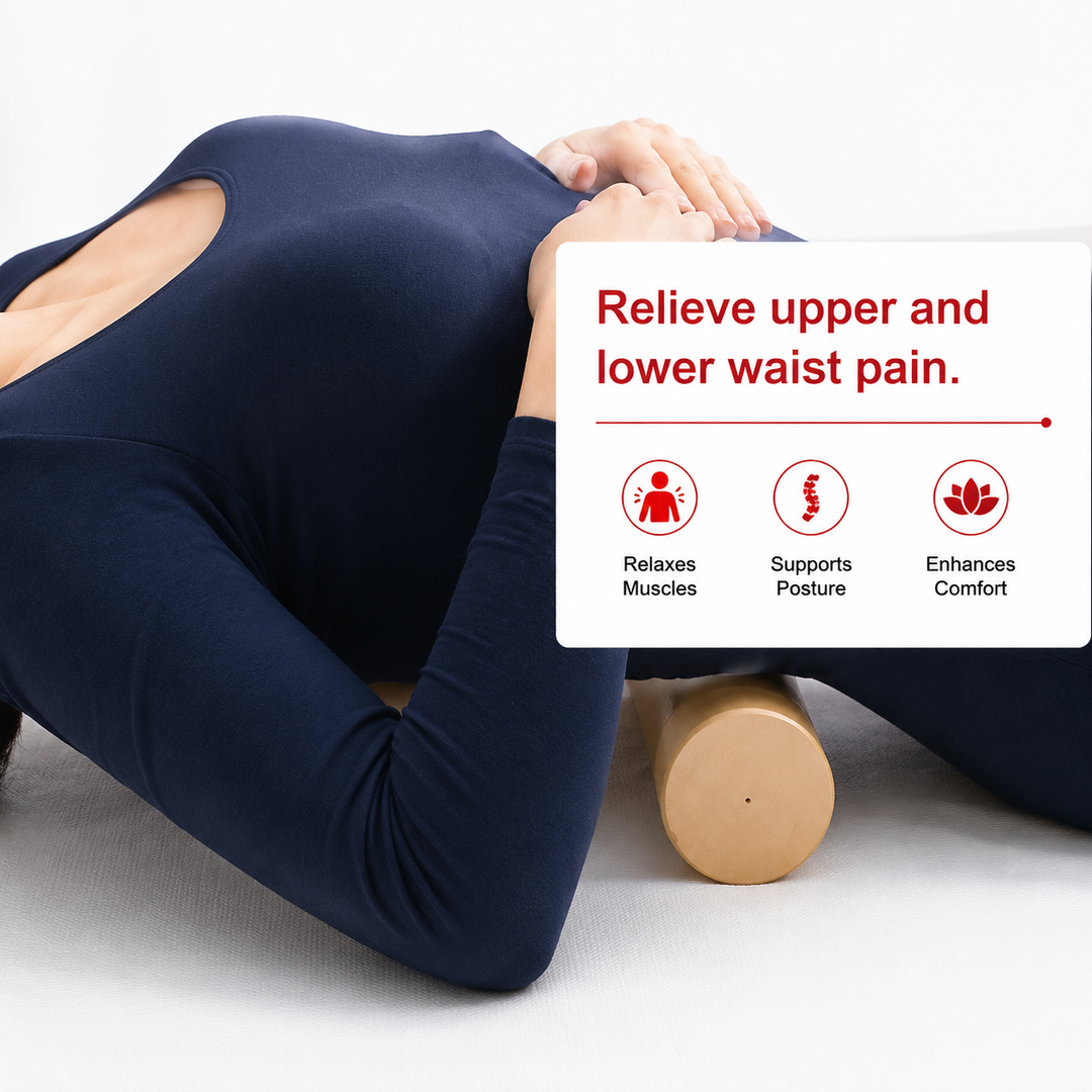 Premium Wooden Back Roller Manual Massage Tool Spine Roller Natural Rubber Wood Body Massager Back Neck Shoulder Relief Roller Home Gym Daily Use