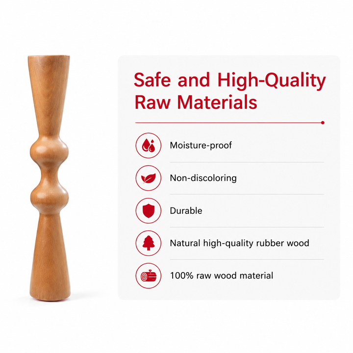 Premium Wooden Back Roller Manual Massage Tool Spine Roller Natural Rubber Wood Body Massager Back Neck Shoulder Relief Roller Home Gym Daily Use