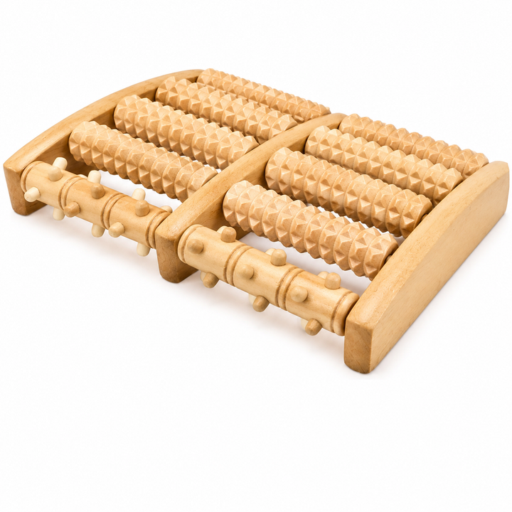 Premium Wooden Foot Massage Roller Reflexology Tool Natural Wood Foot Massager Pain Relief Relaxation Spa Therapy Roller for Plantar Fasciitis Stress Relief