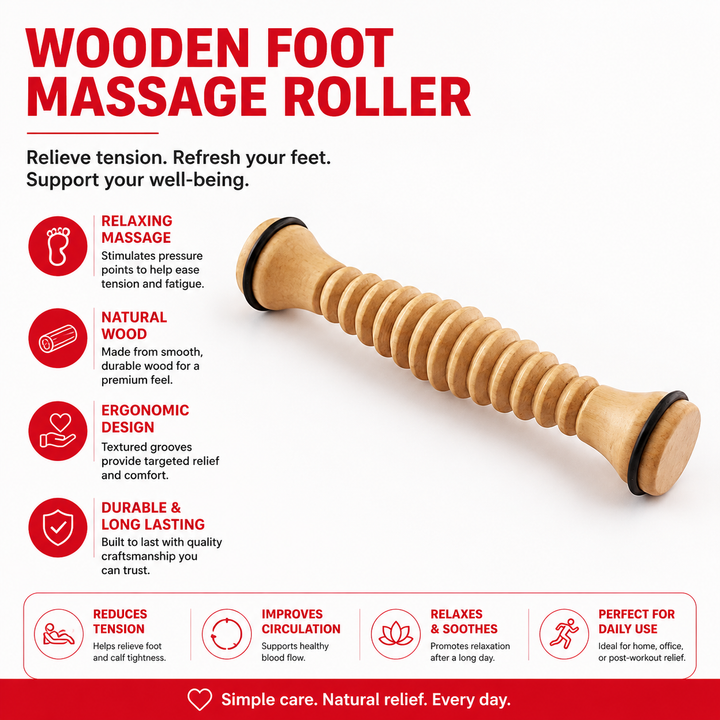 Premium Wooden Massage Tool Set Bamboo Gua Sha Foot Roller Stick Palm Massager Full Body Acupressure Therapy Tools Portable Home Gym Travel Wellness Kit