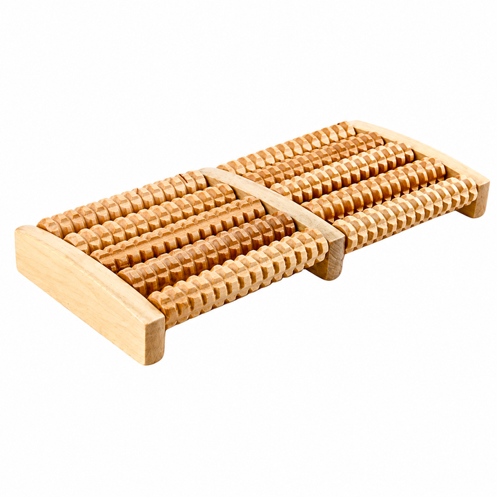 Premium Wooden Massage Tool Set Bamboo Gua Sha Foot Roller Stick Palm Massager Full Body Acupressure Therapy Tools Portable Home Gym Travel Wellness Kit