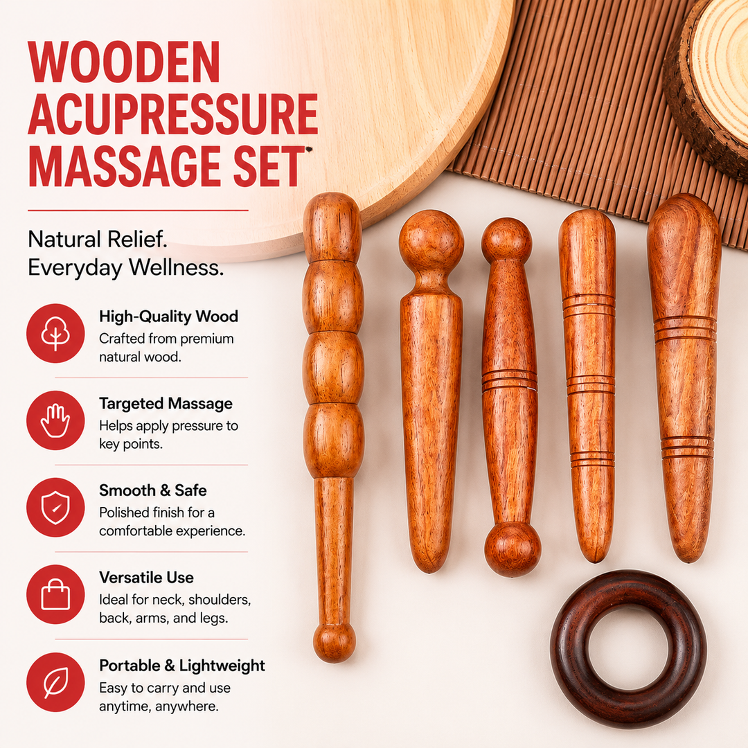 Premium Wooden Spa Massage Roller Stick Muscle Deep Tissue Body Massager Foot Back Cellulite Relief Relaxation Self Care Wellness Therapy Tool