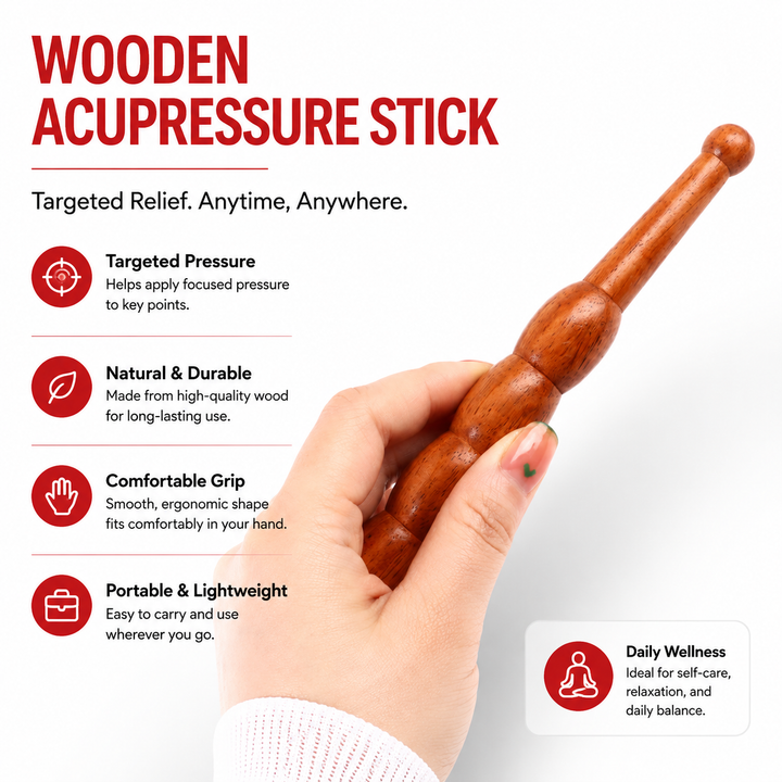 Premium Wooden Spa Massage Roller Stick Muscle Deep Tissue Body Massager Foot Back Cellulite Relief Relaxation Self Care Wellness Therapy Tool
