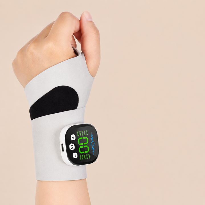 Premium Wrist Massager Cordless EMS Wrist Brace with Vibration 10 Massage Modes USB Rechargeable Hand and Wrist Support Device