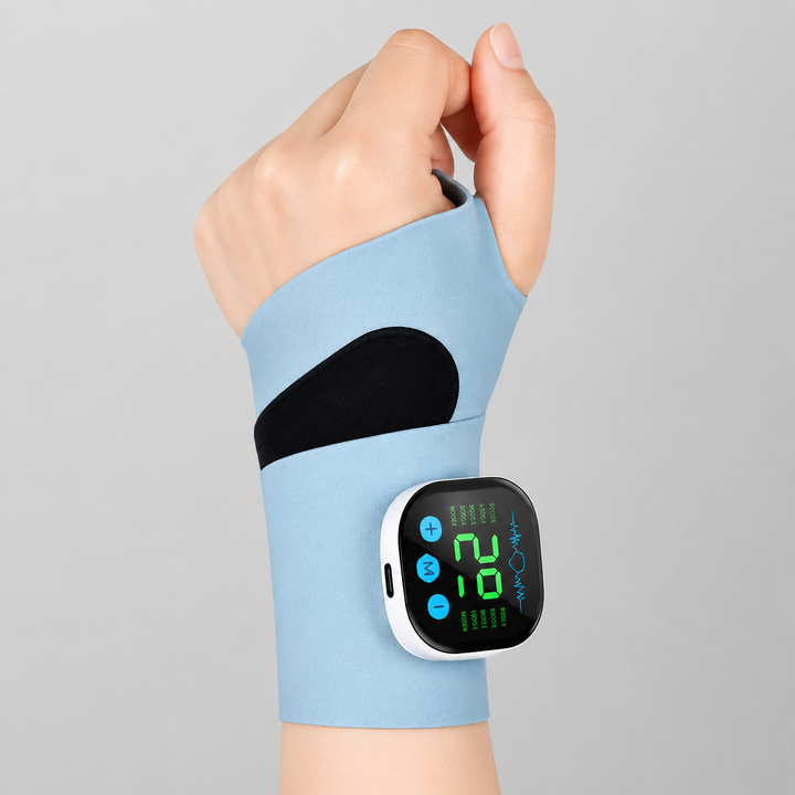 Premium Wrist Massager Cordless EMS Wrist Brace with Vibration 10 Massage Modes USB Rechargeable Hand and Wrist Support Device