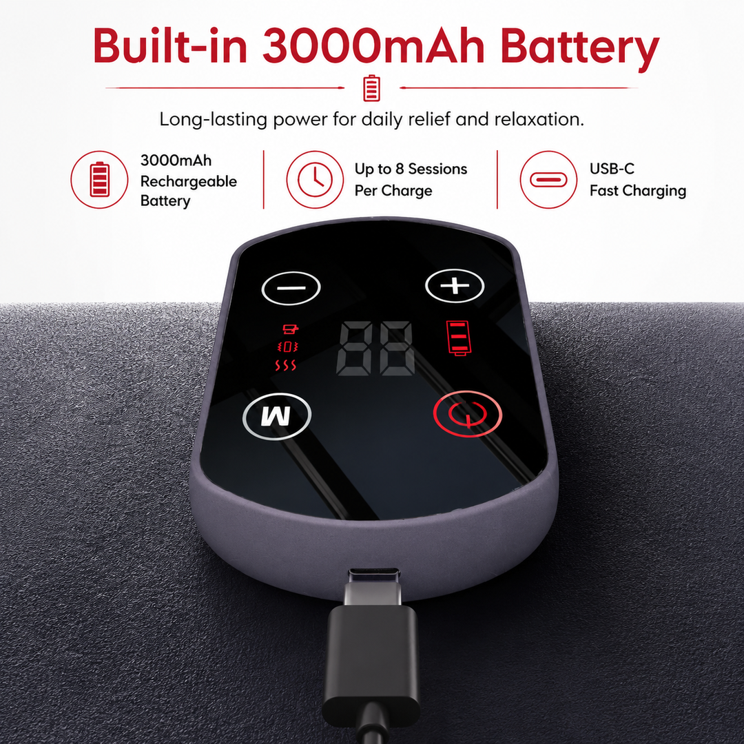 Premium Wrist Massager with Heat Cordless Heated Wrist Brace Vibration 5 Heat Levels Adjustable Fit Rechargeable Pain Relief Wrist Support Device