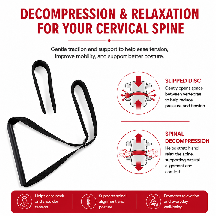 Premium Y Shaped Cervical Traction Belt Neck Support Brace Adjustable Decompression Posture Correction Neck Stretcher Pain Relief Spine Support Device