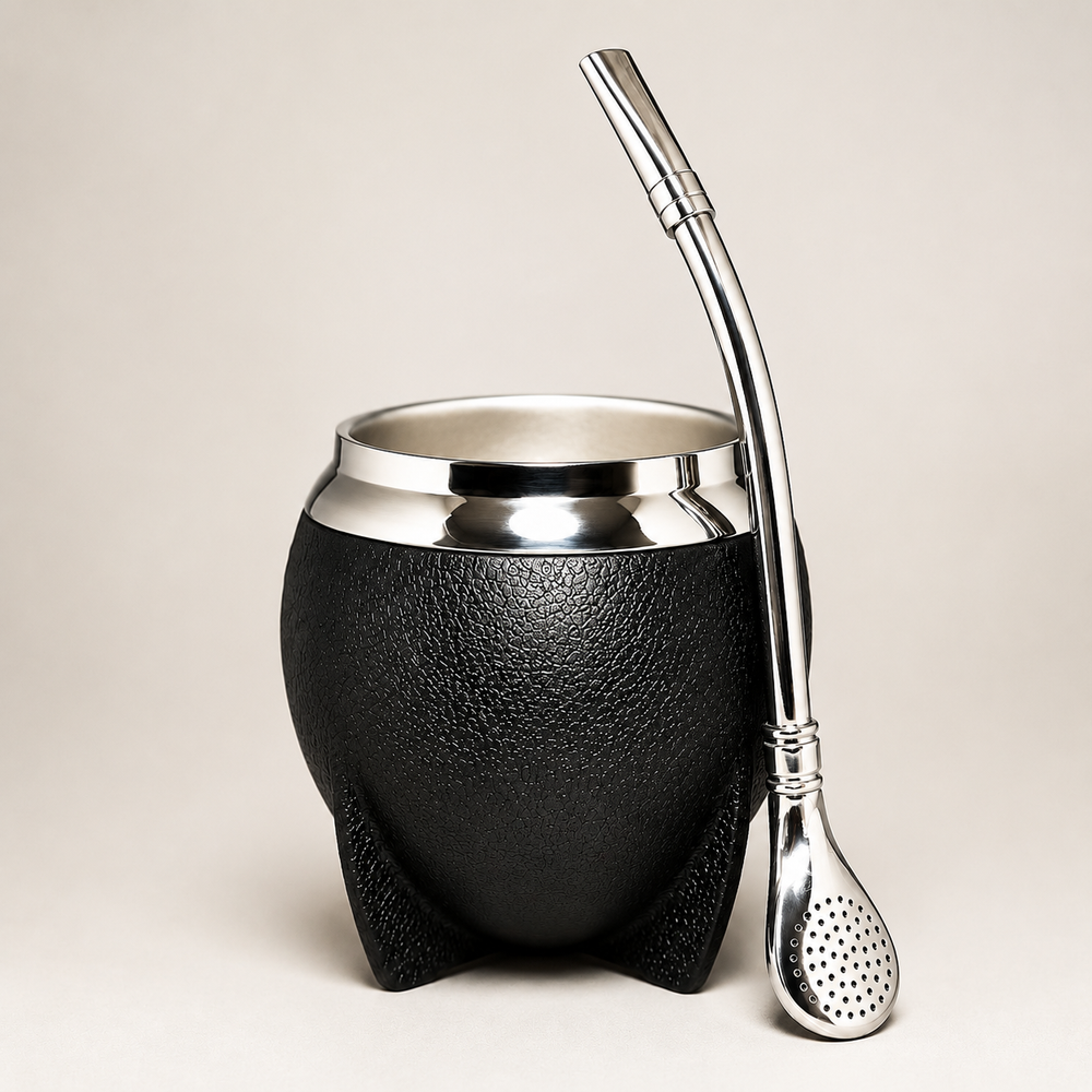 Premium Yerba Mate Gourd Set Insulated Stainless Steel Mate Cup with Bombilla Straw Cleaning Brush 10oz Travel Tea Mug Portable Drinkware Set